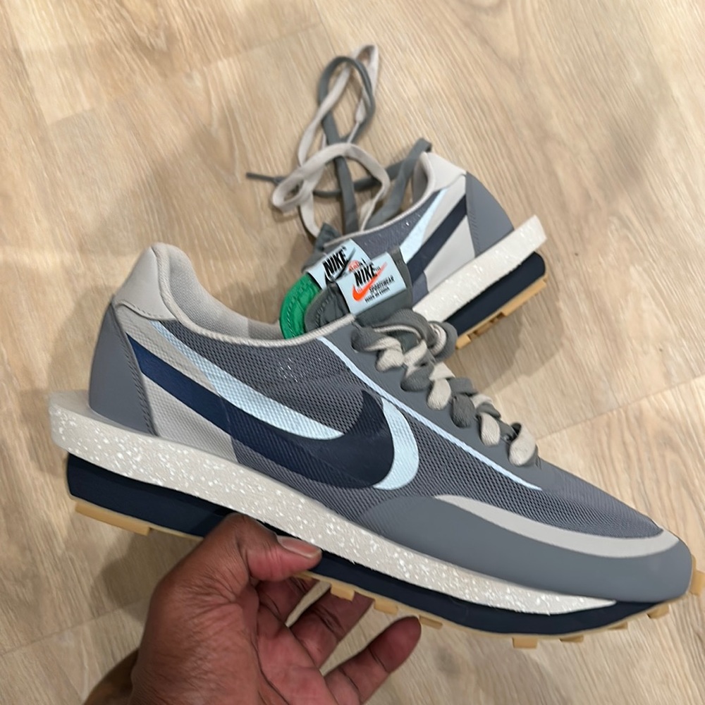 NIKE LD WAFFLE SACAI CLOT KISS OF DEATH 2 COOL GREY SIZE 11